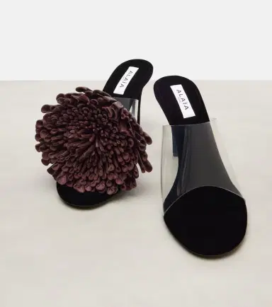Alaïa Alaïa Floral-appliqué asymmetric mules | Thumbnail 3 Alaïa Alaïa Floral-appliqué asymmetric mules | Thumbnail 3