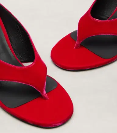 Alaïa Alaïa Cube 75 velvet wedge thong sandals | Thumbnail 4 Alaïa Alaïa Cube 75 velvet wedge thong sandals | Thumbnail 4