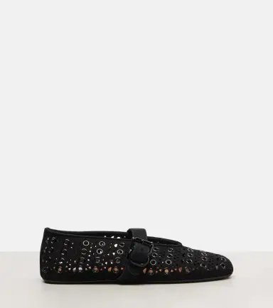 Alaïa Alaïa Vienne embellished suede ballet flats | Thumbnail 3 Alaïa Alaïa Vienne embellished suede ballet flats | Thumbnail 3