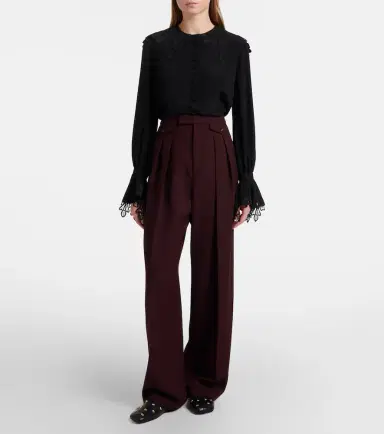 Chloé Chloé Embroidered silk crêpe de chine blouse | Thumbnail 2 Chloé Chloé Embroidered silk crêpe de chine blouse | Thumbnail 2