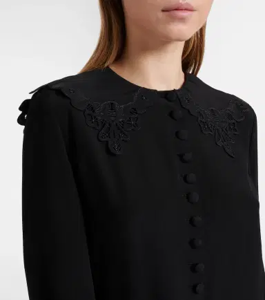 Chloé Chloé Embroidered silk crêpe de chine blouse | Thumbnail 6 Chloé Chloé Embroidered silk crêpe de chine blouse | Thumbnail 6