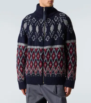 Loewe Wool jacquard zip-up sweater | Thumbnail 2 Loewe Wool jacquard zip-up sweater | Thumbnail 2