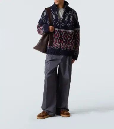 Loewe Wool jacquard zip-up sweater | Thumbnail 3 Loewe Wool jacquard zip-up sweater | Thumbnail 3