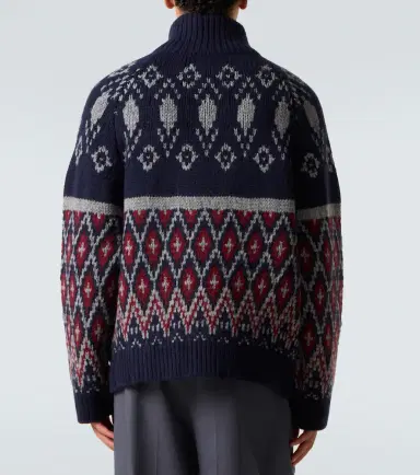 Loewe Wool jacquard zip-up sweater | Thumbnail 4 Loewe Wool jacquard zip-up sweater | Thumbnail 4