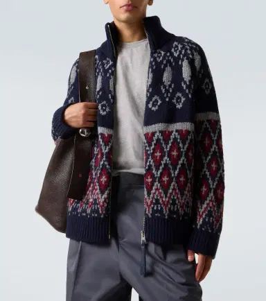 Loewe Wool jacquard zip-up sweater | Thumbnail 5 Loewe Wool jacquard zip-up sweater | Thumbnail 5