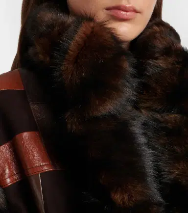 Chloé Chloé Shearling-trimmed leather bomber jacket | Thumbnail 6 Chloé Chloé Shearling-trimmed leather bomber jacket | Thumbnail 6