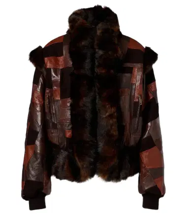 Chloé Chloé Shearling-trimmed leather bomber jacket | Thumbnail 1 Chloé Chloé Shearling-trimmed leather bomber jacket | Thumbnail 1