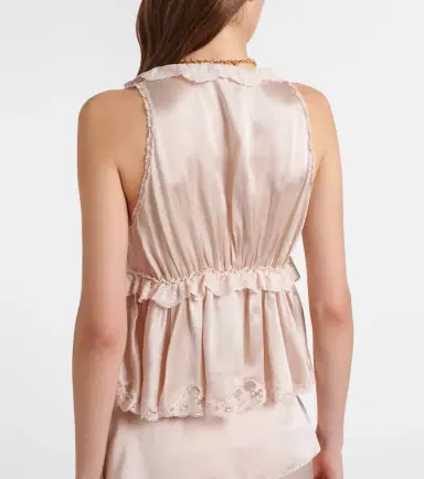 Chloé Chloé Lace-trimmed silk satin top | Thumbnail 5 Chloé Chloé Lace-trimmed silk satin top | Thumbnail 5