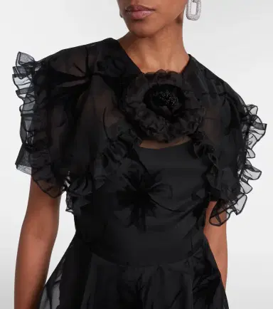 Rodarte Ruffled floral organza midi dress | Thumbnail 2 Rodarte Ruffled floral organza midi dress | Thumbnail 2