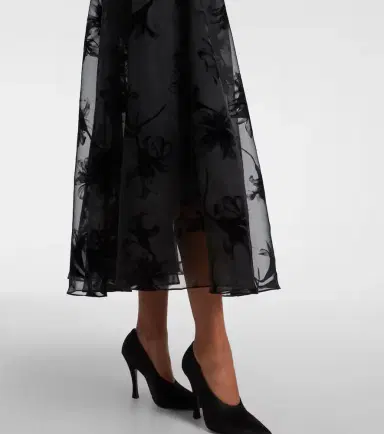 Rodarte Ruffled floral organza midi dress | Thumbnail 4 Rodarte Ruffled floral organza midi dress | Thumbnail 4