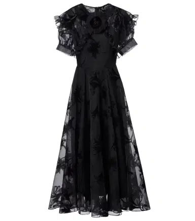 Rodarte Ruffled floral organza midi dress | Thumbnail 1 Rodarte Ruffled floral organza midi dress | Thumbnail 1