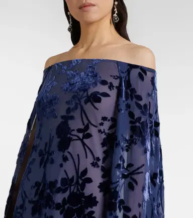 Rodarte Caped off-shoulder jacquard maxi dress | Thumbnail 4 Rodarte Caped off-shoulder jacquard maxi dress | Thumbnail 4