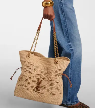 Saint Laurent Jamie Cassandre raffia tote bag | Thumbnail 5 Saint Laurent Jamie Cassandre raffia tote bag | Thumbnail 5