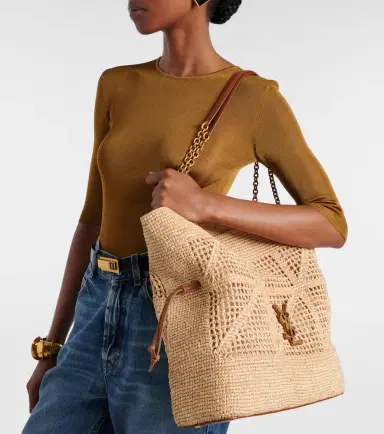 Saint Laurent Jamie Cassandre raffia tote bag | Thumbnail 7 Saint Laurent Jamie Cassandre raffia tote bag | Thumbnail 7