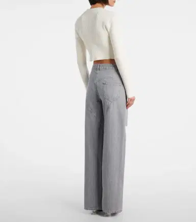 Area Distressed embellished wide-leg jeans | Thumbnail 2 Area Distressed embellished wide-leg jeans | Thumbnail 2