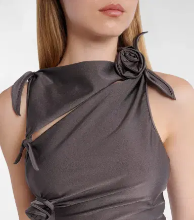 Coperni Floral-appliqué satin top | Thumbnail 3 Coperni Floral-appliqué satin top | Thumbnail 3