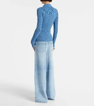 Ganni Space-dyed polo sweater | Thumbnail 2 Ganni Space-dyed polo sweater | Thumbnail 2