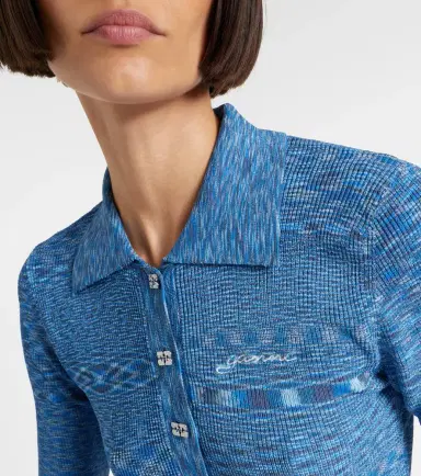 Ganni Space-dyed polo sweater | Thumbnail 4 Ganni Space-dyed polo sweater | Thumbnail 4