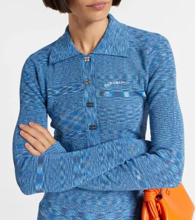 Ganni Space-dyed polo sweater | Thumbnail 5 Ganni Space-dyed polo sweater | Thumbnail 5