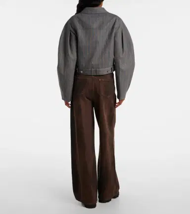 Ganni Pinstripe cropped jacket | Thumbnail 6 Ganni Pinstripe cropped jacket | Thumbnail 6