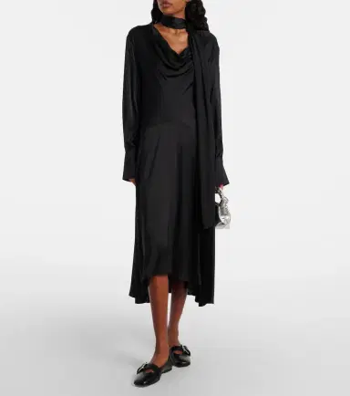 Ganni Asymmetric midi dress | Thumbnail 7 Ganni Asymmetric midi dress | Thumbnail 7