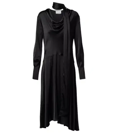 Ganni Asymmetric midi dress | Thumbnail 1 Ganni Asymmetric midi dress | Thumbnail 1