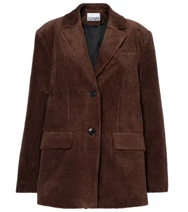 Ganni Cotton corduroy blazer | Thumbnail 1 Ganni Cotton corduroy blazer | Thumbnail 1