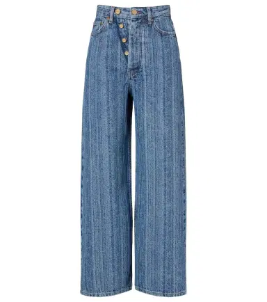 Ganni Striped wide-leg jeans | Thumbnail 1 Ganni Striped wide-leg jeans | Thumbnail 1