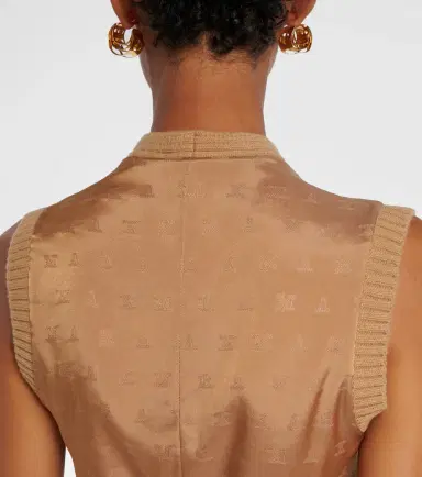 Max Mara Madre paneled wool-blend and satin vest | Thumbnail 2 Max Mara Madre paneled wool-blend and satin vest | Thumbnail 2