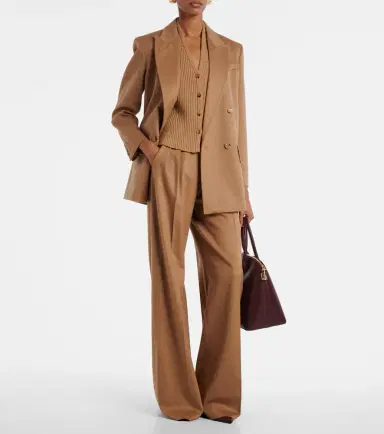 Max Mara Madre paneled wool-blend and satin vest | Thumbnail 4 Max Mara Madre paneled wool-blend and satin vest | Thumbnail 4