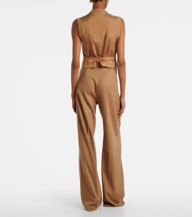 Max Mara Madre paneled wool-blend and satin vest | Thumbnail 7 Max Mara Madre paneled wool-blend and satin vest | Thumbnail 7