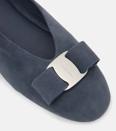 Ferragamo Vanna bow-detail suede ballet flats | Thumbnail 2 Ferragamo Vanna bow-detail suede ballet flats | Thumbnail 2