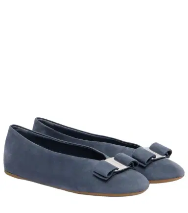 Ferragamo Vanna bow-detail suede ballet flats | Thumbnail 1 Ferragamo Vanna bow-detail suede ballet flats | Thumbnail 1