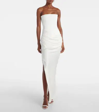 Alex Perry Bridal draped crêpe satin corset gown | Thumbnail 2 Alex Perry Bridal draped crêpe satin corset gown | Thumbnail 2