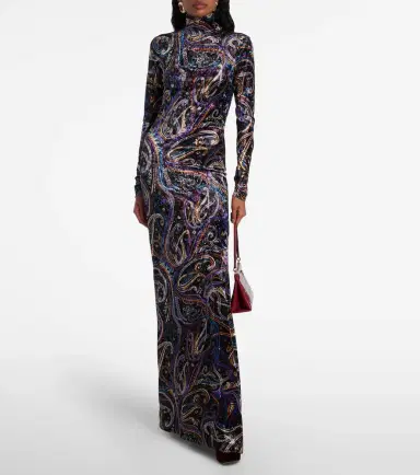 Etro Sequined turtleneck gown | Thumbnail 4 Etro Sequined turtleneck gown | Thumbnail 4