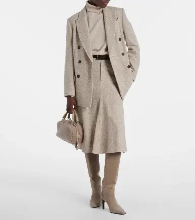 Brunello Cucinelli Monili wool and silk-blend midi skirt | Thumbnail 3 Brunello Cucinelli Monili wool and silk-blend midi skirt | Thumbnail 3