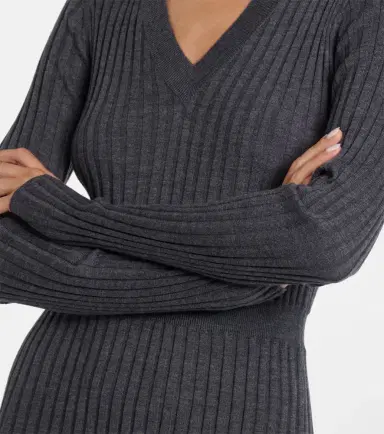 Brunello Cucinelli Ribbed-knit virgin wool sweater dress | Thumbnail 2 Brunello Cucinelli Ribbed-knit virgin wool sweater dress | Thumbnail 2