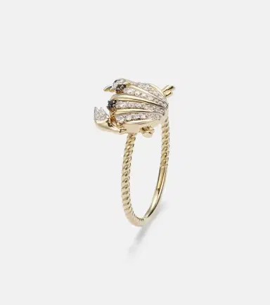 Yvonne Léon Yvonne Léon Crabe Coquillage Mini 9kt gold ring with diamonds | Thumbnail 2 Yvonne Léon Yvonne Léon Crabe Coquillage Mini 9kt gold ring with diamonds | Thumbnail 2