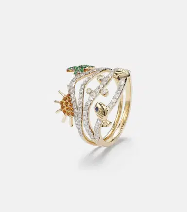 Yvonne Léon Yvonne Léon La Plage And Sous L'Eau set of 2 9kt gold rings with gemstones | Thumbnail 3 Yvonne Léon Yvonne Léon La Plage And Sous L'Eau set of 2 9kt gold rings with gemstones | Thumbnail 3