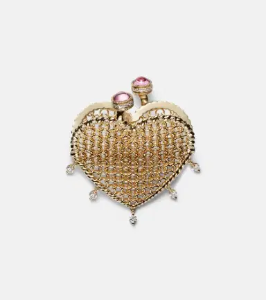 Yvonne Léon Yvonne Léon Minaudière Caur 18kt and 9kt gold pendant necklace with diamonds and tourmalines | Thumbnail 3 Yvonne Léon Yvonne Léon Minaudière Caur 18kt and 9kt gold pendant necklace with diamonds and tourmalines | Thumbnail 3