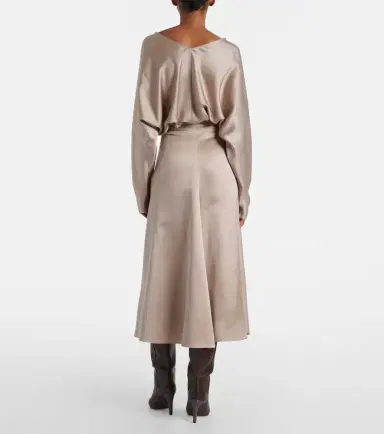 Brunello Cucinelli Silk midi skirt | Thumbnail 4 Brunello Cucinelli Silk midi skirt | Thumbnail 4