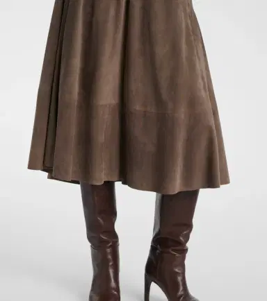 Brunello Cucinelli Suede midi skirt | Thumbnail 2 Brunello Cucinelli Suede midi skirt | Thumbnail 2
