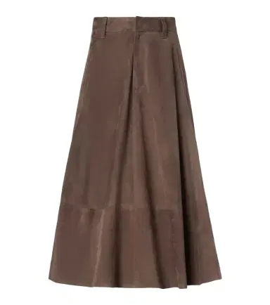 Brunello Cucinelli Suede midi skirt | Thumbnail 1 Brunello Cucinelli Suede midi skirt | Thumbnail 1