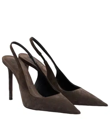 Brunello Cucinelli Monili suede slingback pumps | Thumbnail 1 Brunello Cucinelli Monili suede slingback pumps | Thumbnail 1