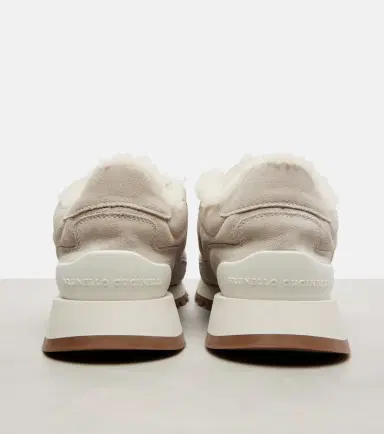 Brunello Cucinelli Shearling-lined suede low-top sneakers | Thumbnail 3 Brunello Cucinelli Shearling-lined suede low-top sneakers | Thumbnail 3