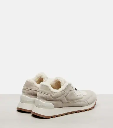 Brunello Cucinelli Shearling-lined suede low-top sneakers | Thumbnail 4 Brunello Cucinelli Shearling-lined suede low-top sneakers | Thumbnail 4
