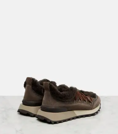 Brunello Cucinelli Shearling-lined suede low-top sneakers | Thumbnail 4 Brunello Cucinelli Shearling-lined suede low-top sneakers | Thumbnail 4