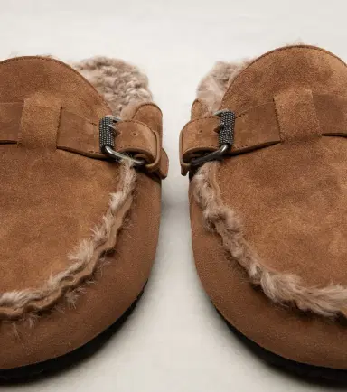 Brunello Cucinelli Monili shearling-lined suede mules | Thumbnail 3 Brunello Cucinelli Monili shearling-lined suede mules | Thumbnail 3