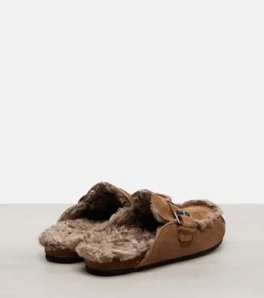 Brunello Cucinelli Monili shearling-lined suede mules | Thumbnail 4 Brunello Cucinelli Monili shearling-lined suede mules | Thumbnail 4