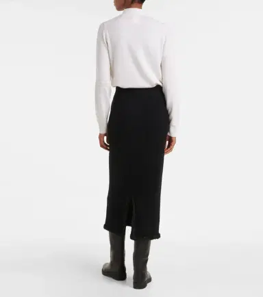 Jardin des Orangers Distressed wool and cashmere pencil skirt | Thumbnail 4 Jardin des Orangers Distressed wool and cashmere pencil skirt | Thumbnail 4